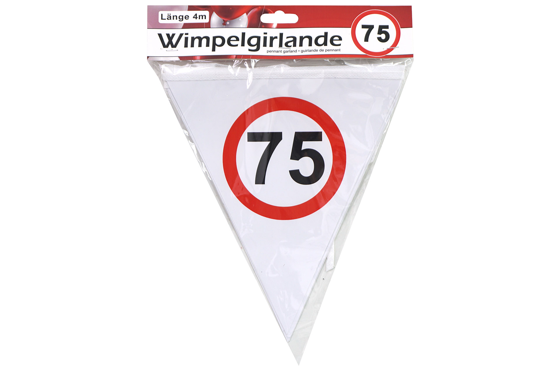 Jubiläums Sortiment Refill für Display Wimpelgirlande Papier "75"