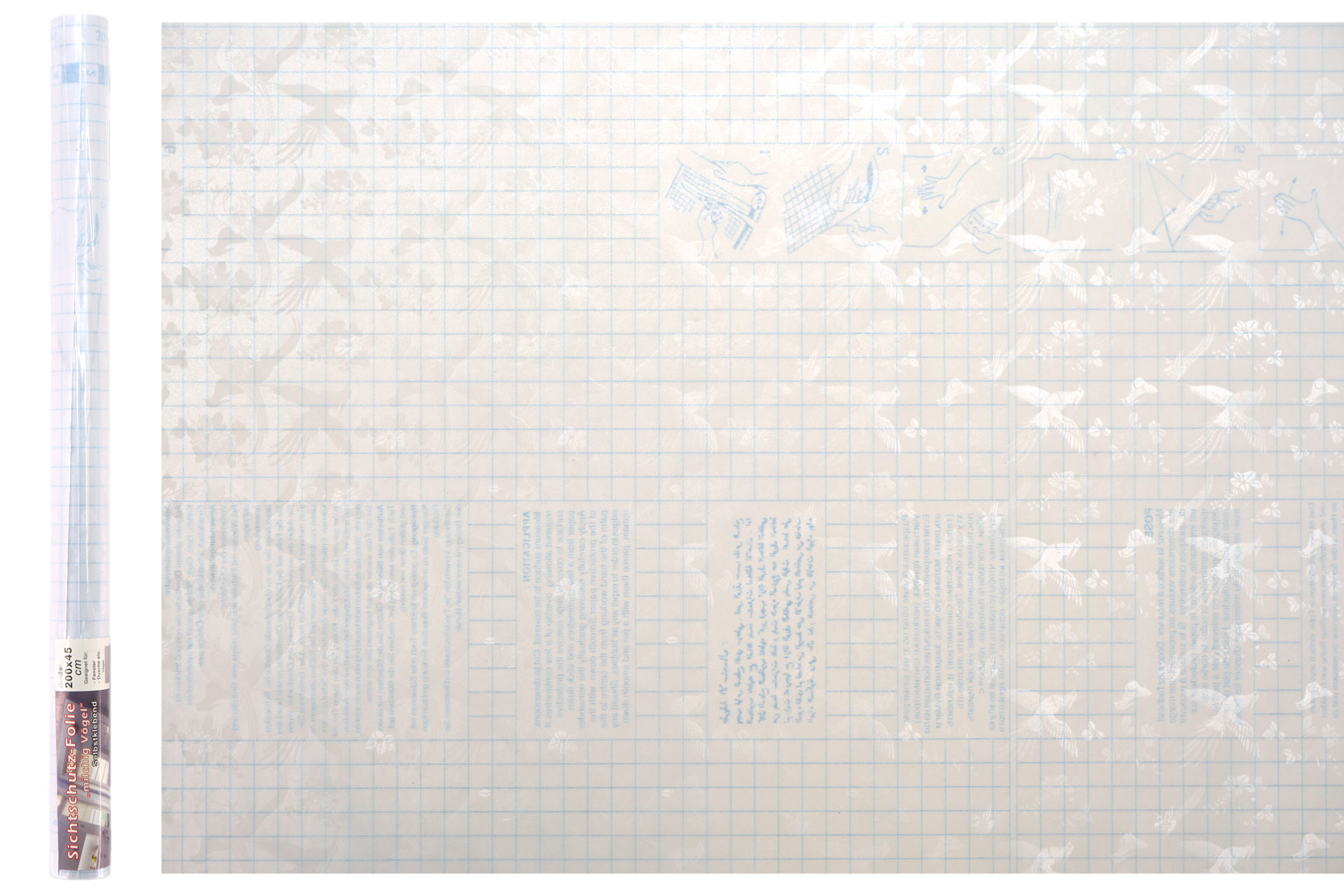 Dekofolie 200x45cm, transparent milchig
