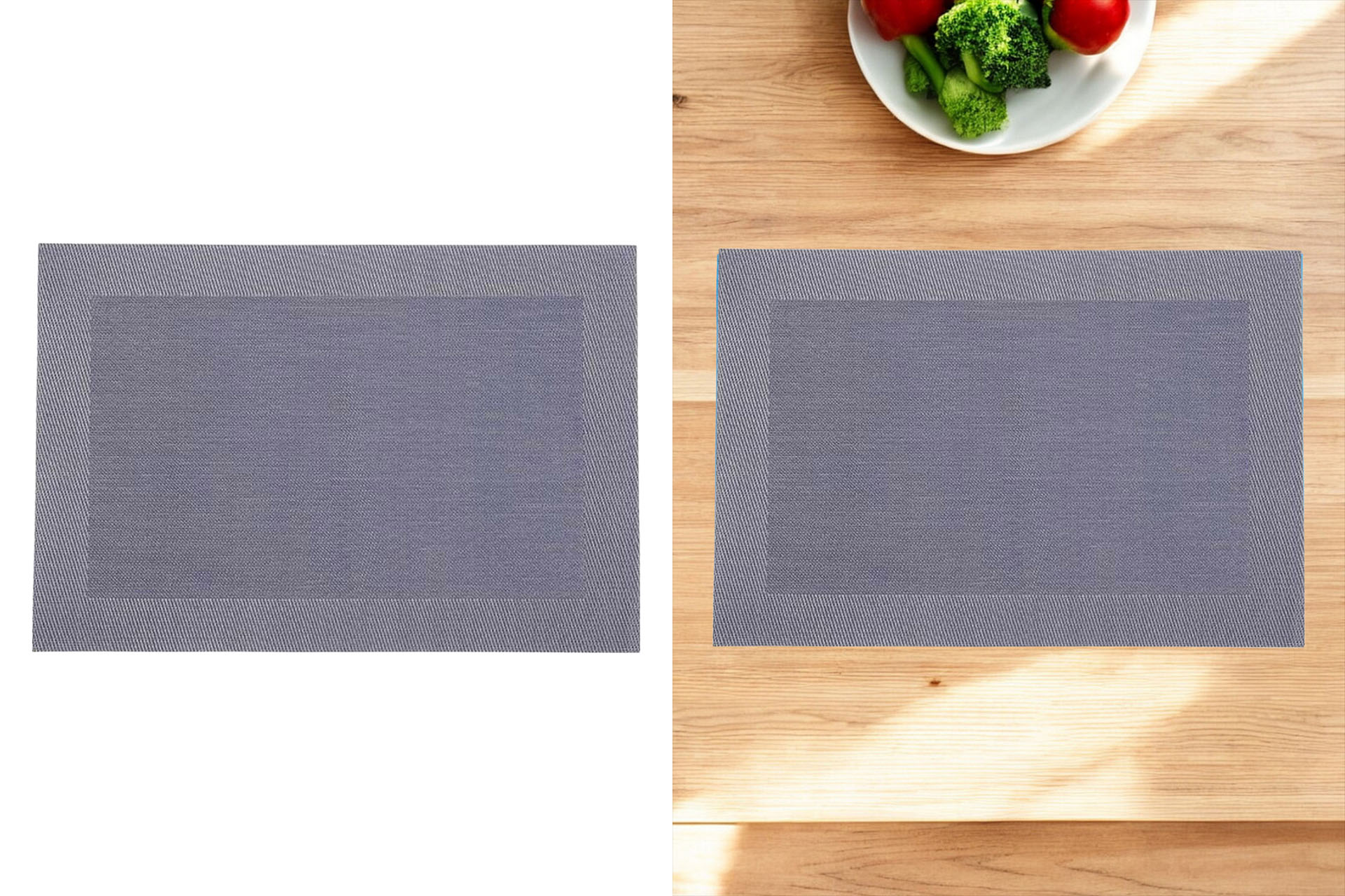 Platzset "Hampton" 45x30cm, PVC, Pastell graublau
