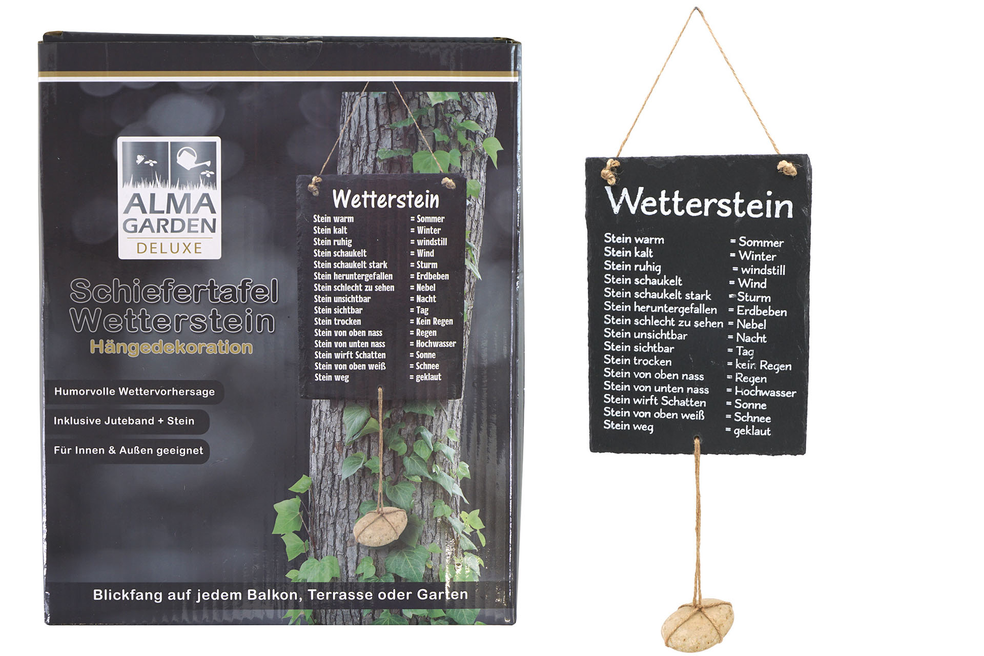 Schieferplatte "Wetterstein" zum hängen, 20x25cm