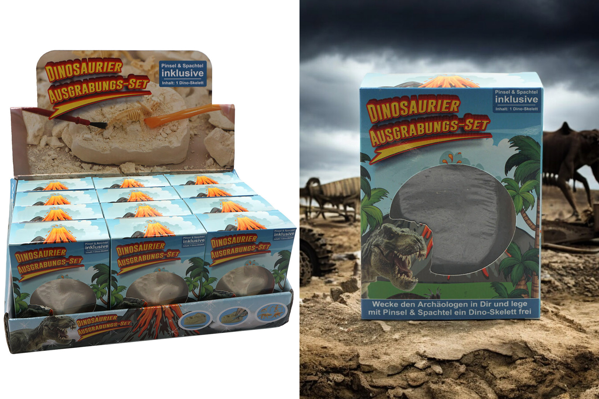 Ausgrabung Set "DIG IT" T-REX 8x5x2,5cm, Display