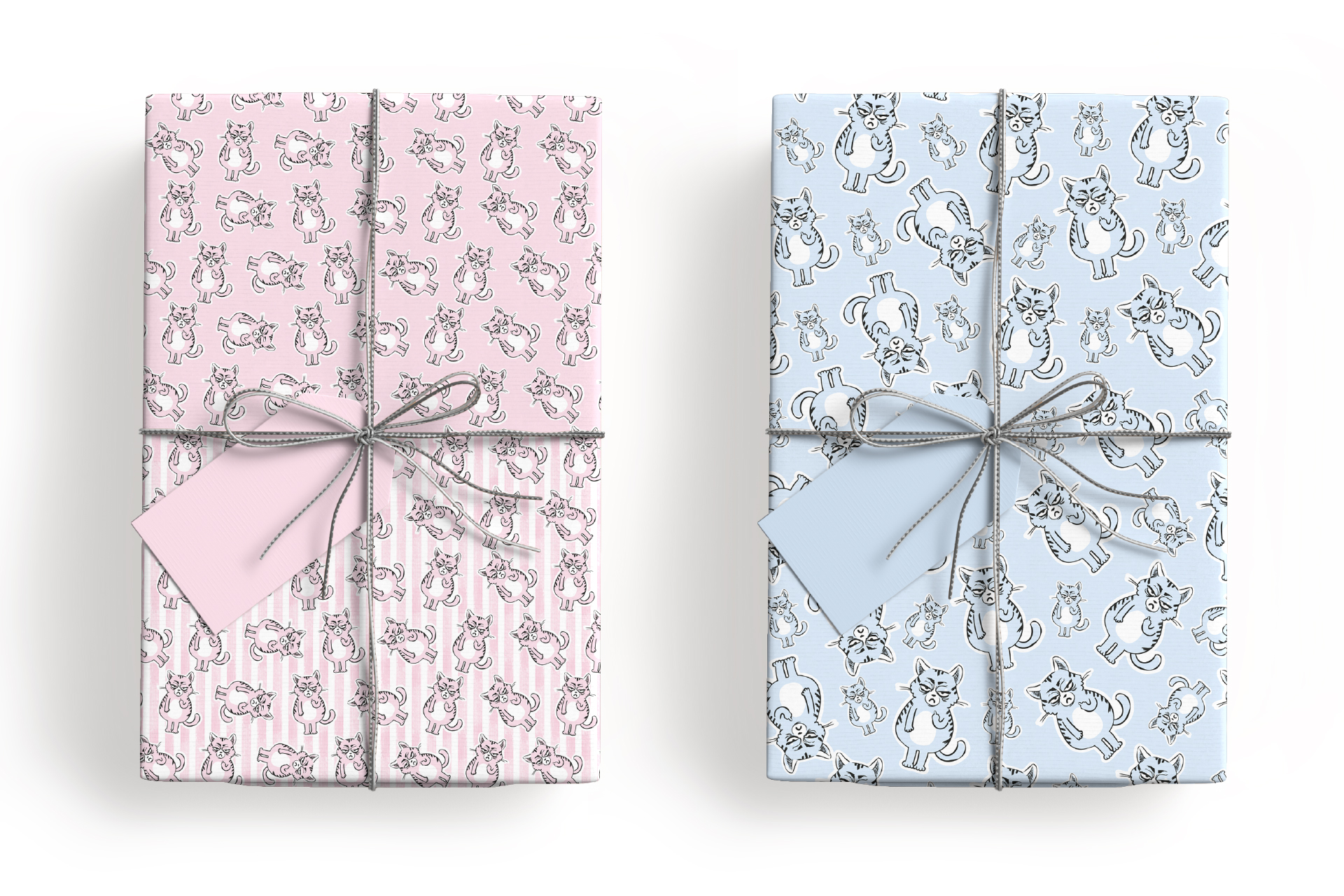 Geschenkpapier "Miesekatze" 2mx0,7m, 2 Designs