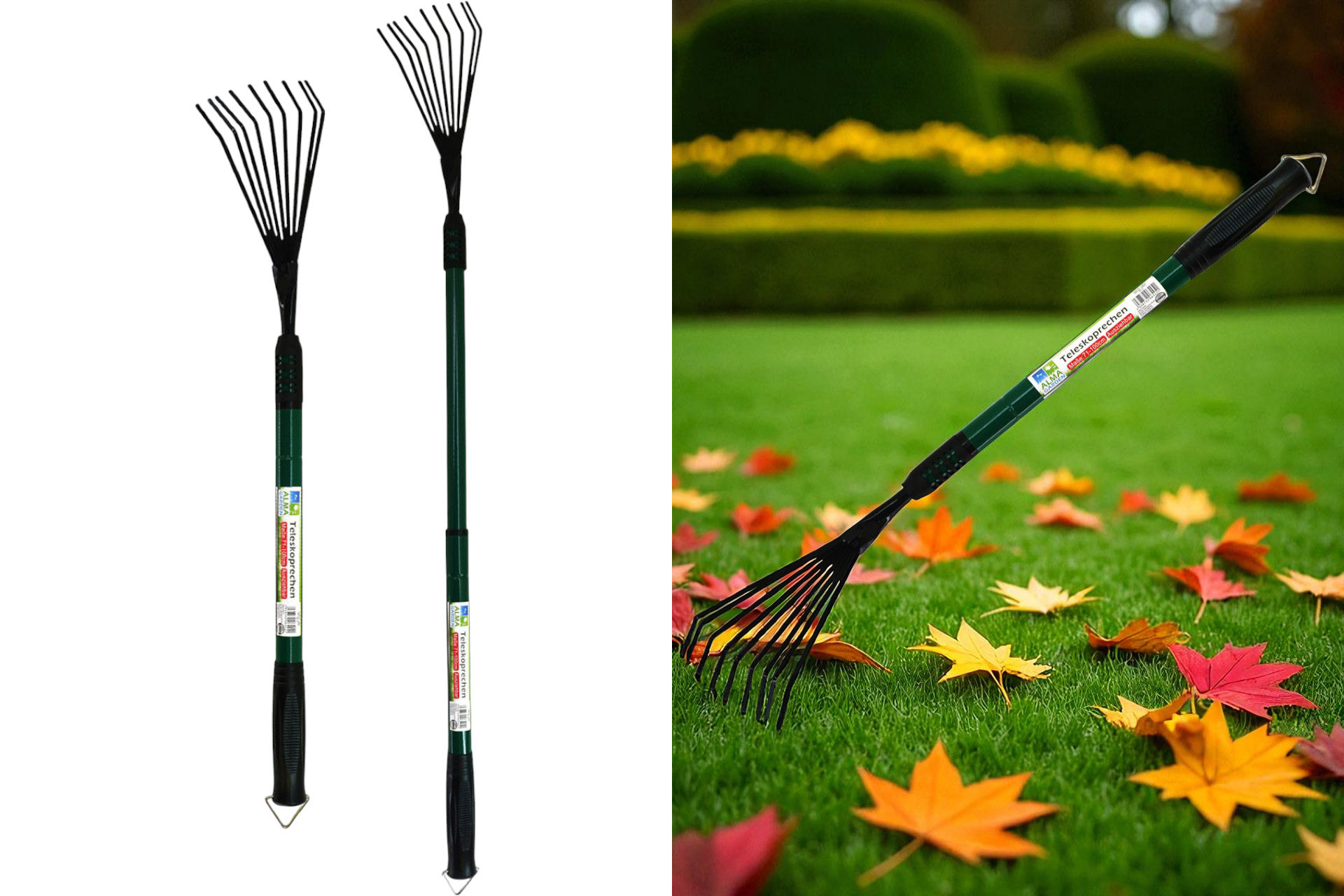 Gartengerät, Teleskoprechen bis zu 1m, 71-100cm