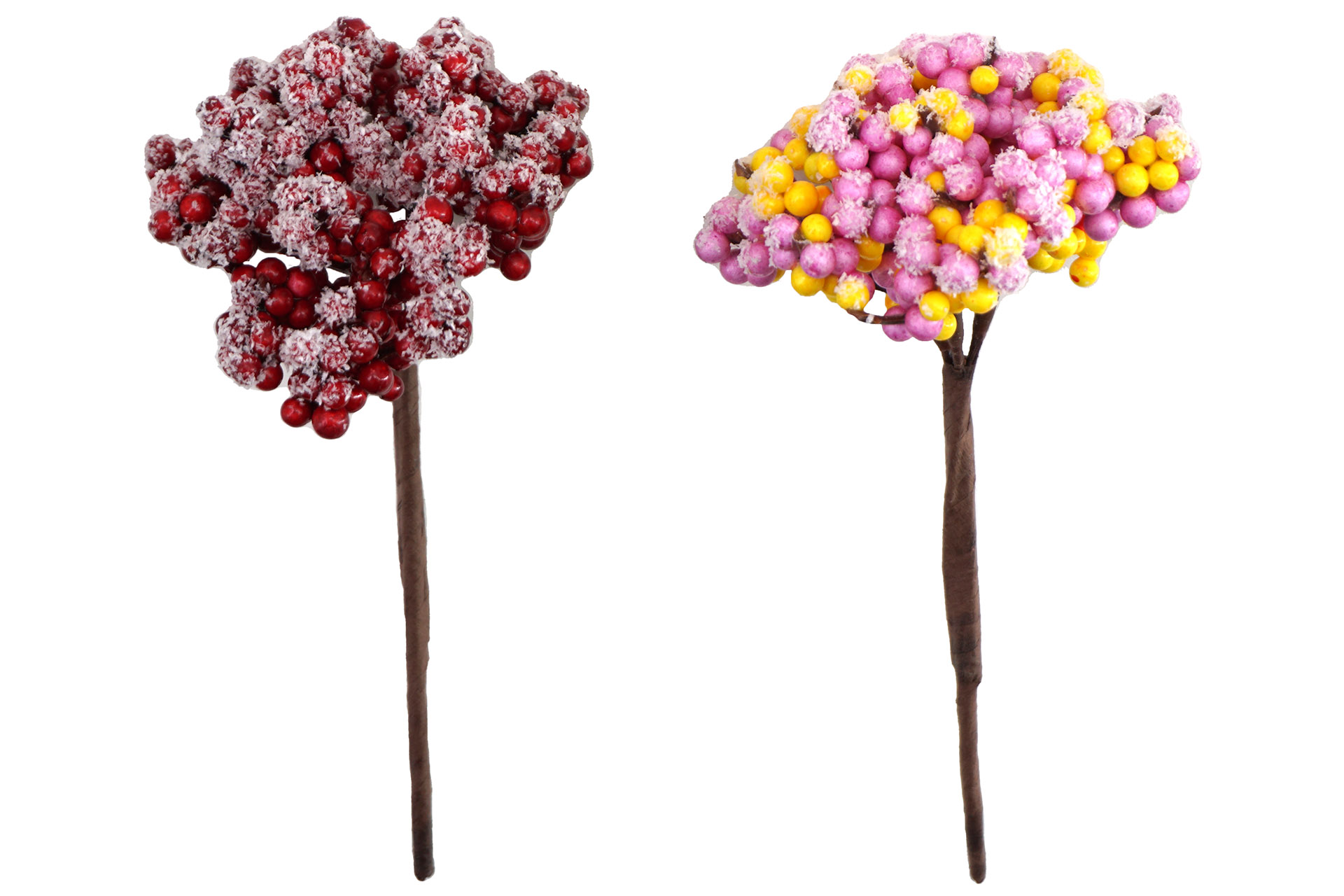 Weihnachtsdeko "Beerenzweig beglimmert", 17x9cm, 2 Farben