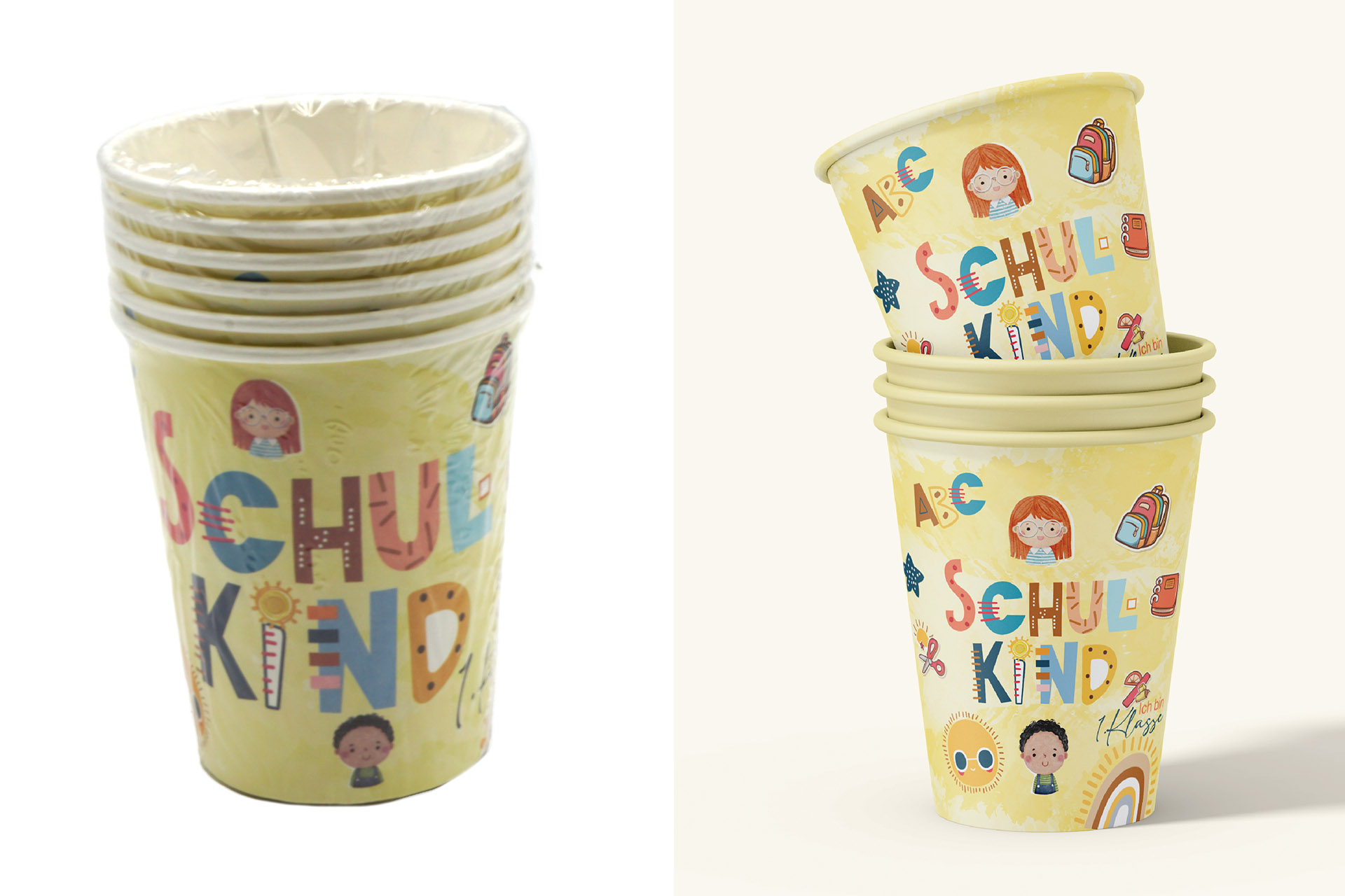 Pappbecher "Schulanfang", 6er Set
