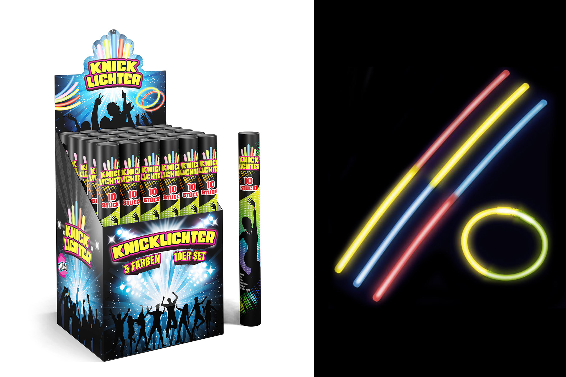 Knicklichter 20cm 10er, im Display