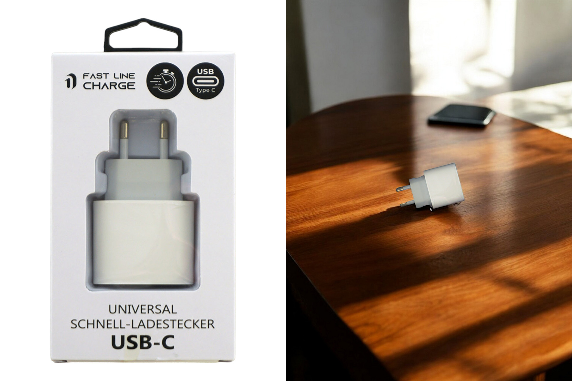 Netzstecker/Schnellladegerät "USB-C" PREMIUM, weiß