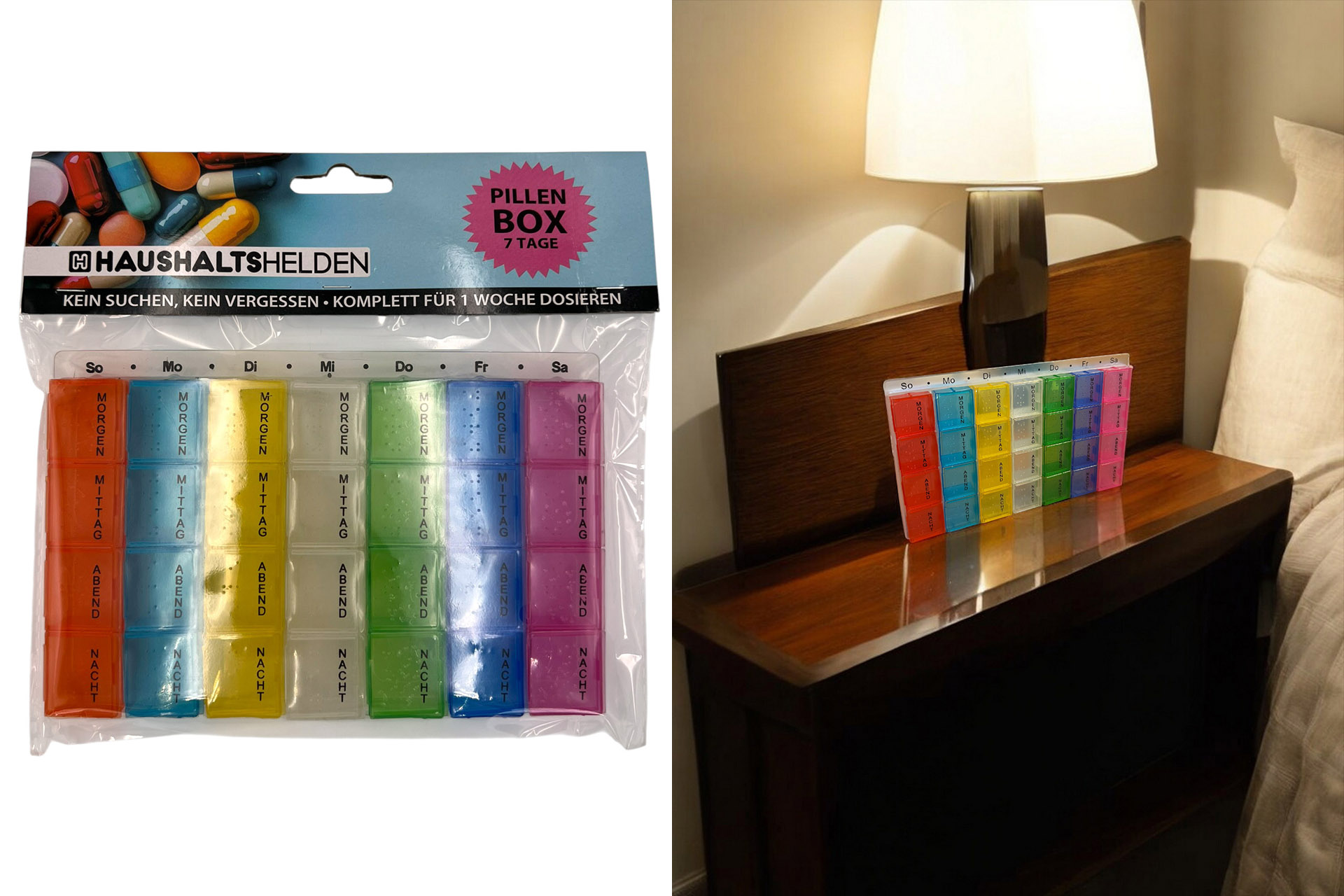 Pillenbox colorful 7-Tageansicht