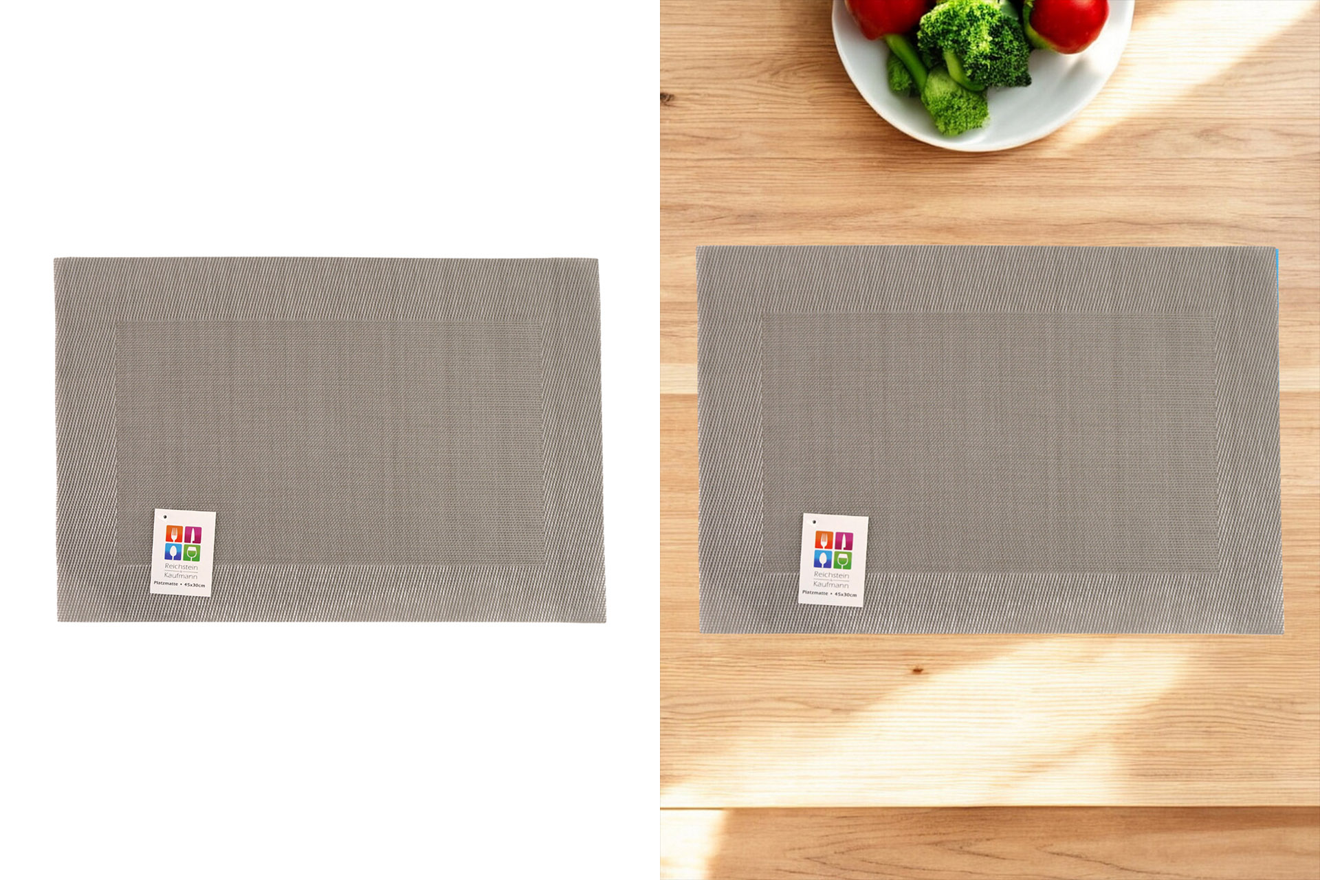 Platzset "Hampton" 45x30cm PVC, carbon grau