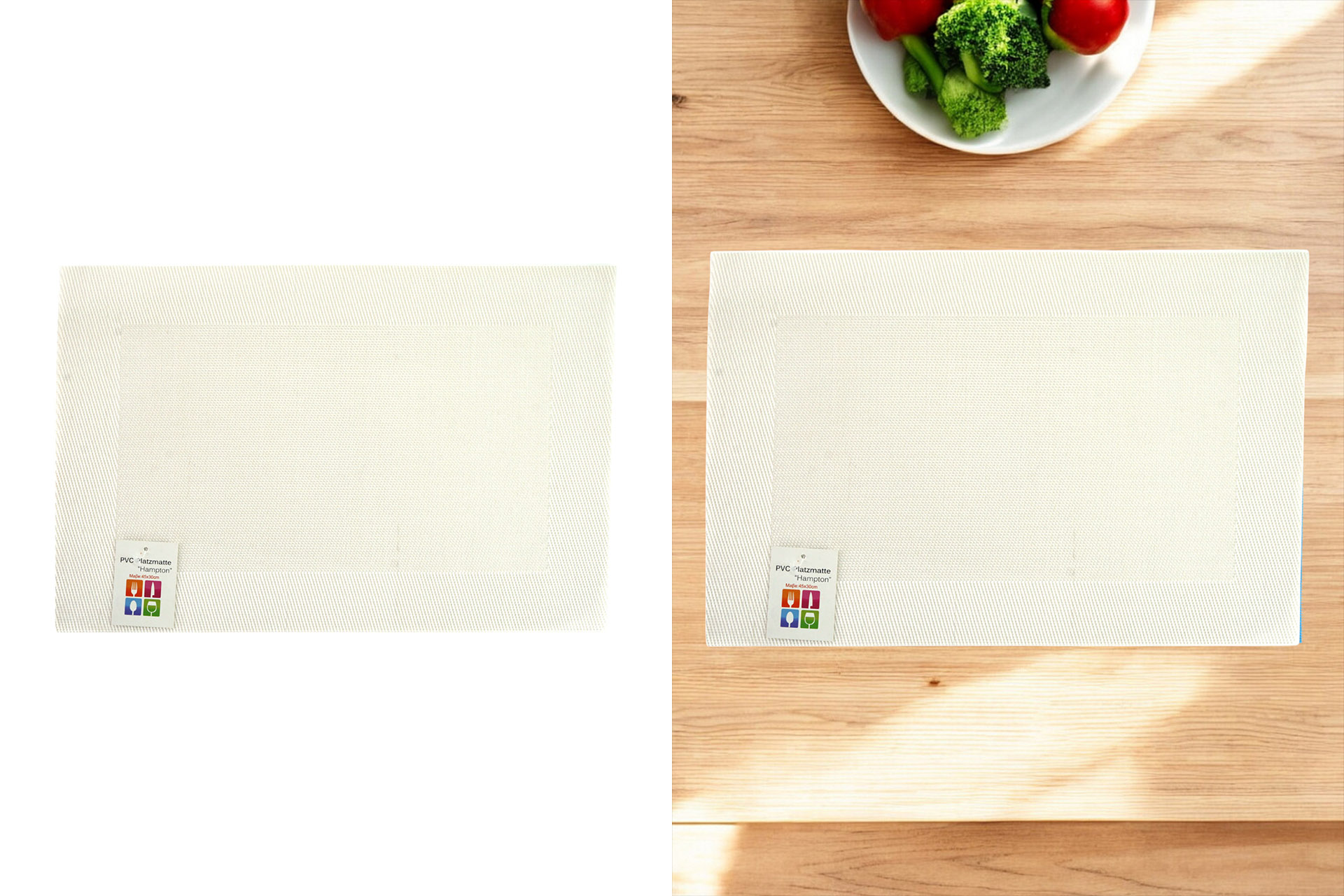 Platzset "Hampton" 45x30cm PVC, weiß