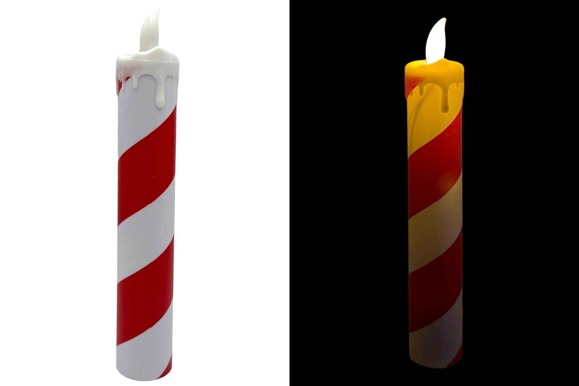 LED Kerze "Candy", 5,5x5,5x33cm, warmweiß, mit Timer