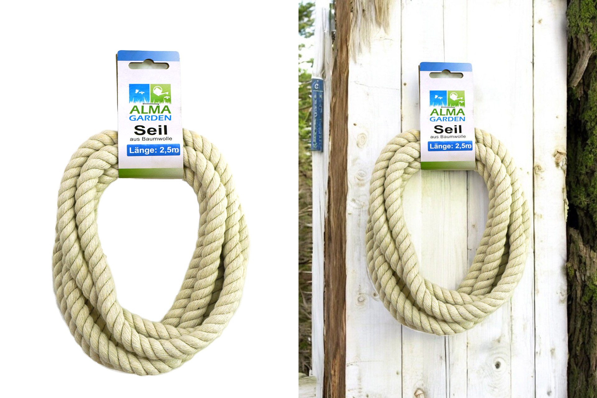 Seil Baumwolle, 2,5m, weiß