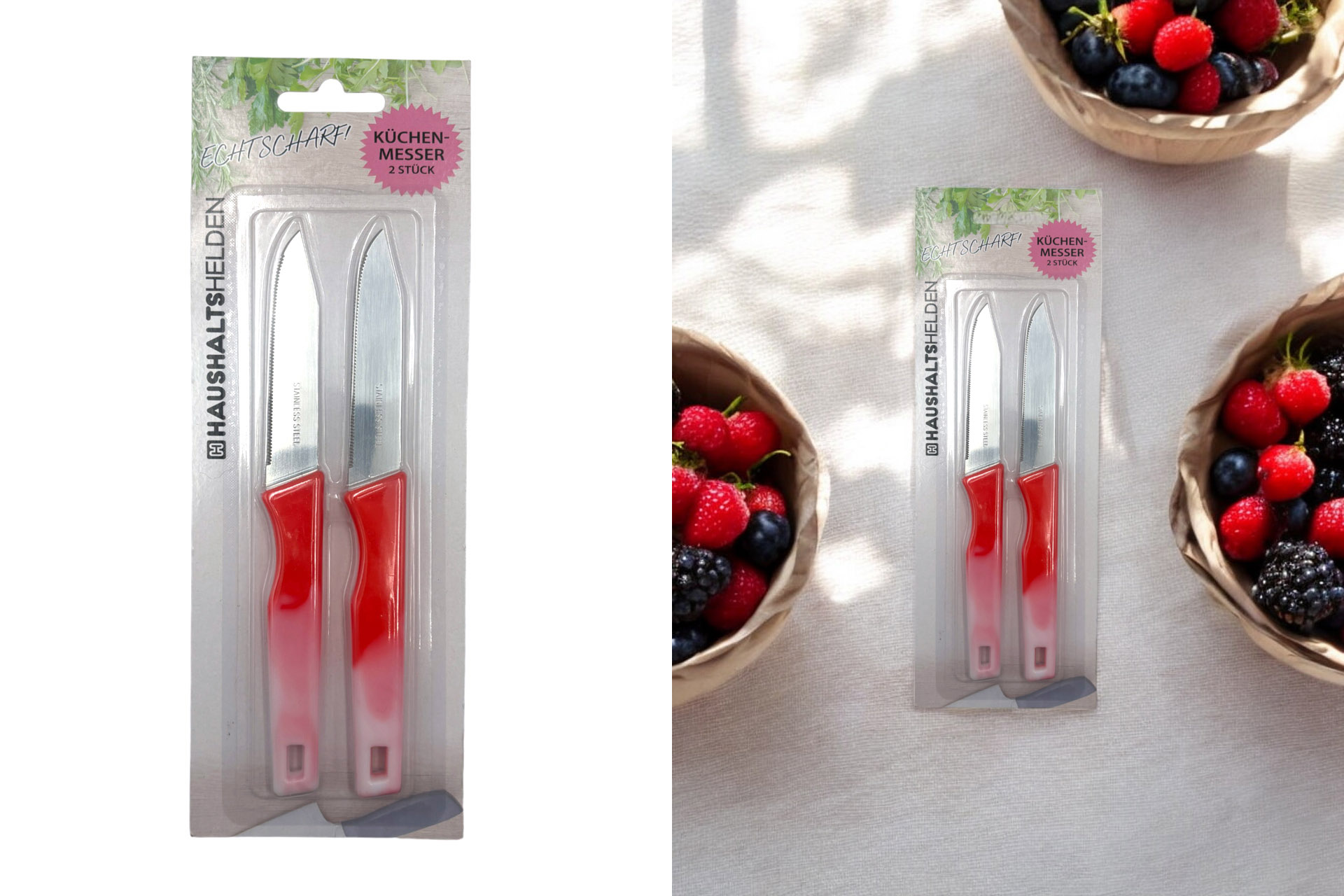 Küchenmesser farbig, 2er Set, 2 Farben