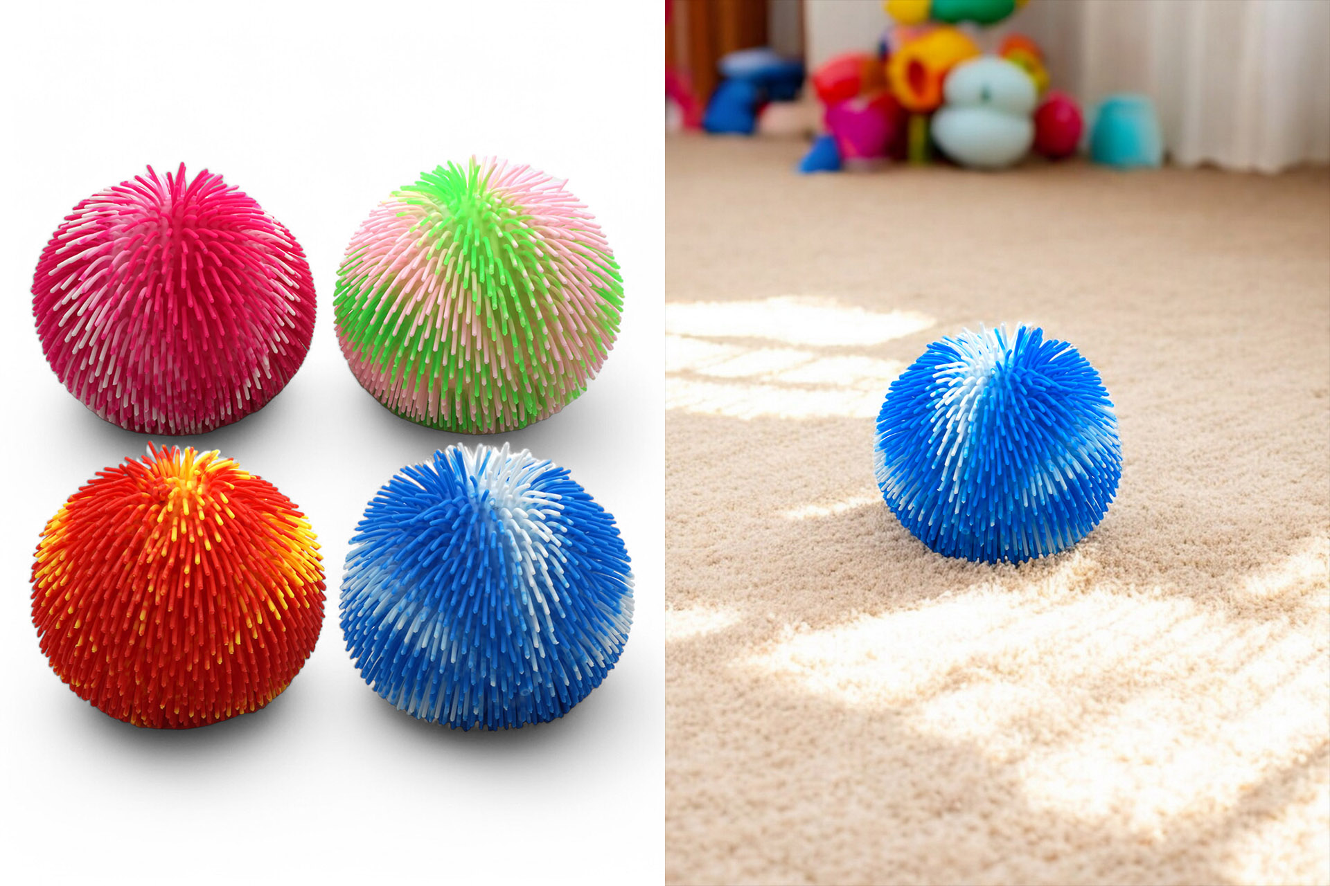 Zottel Ball XXL bunt, 20cm, 4 Farben
