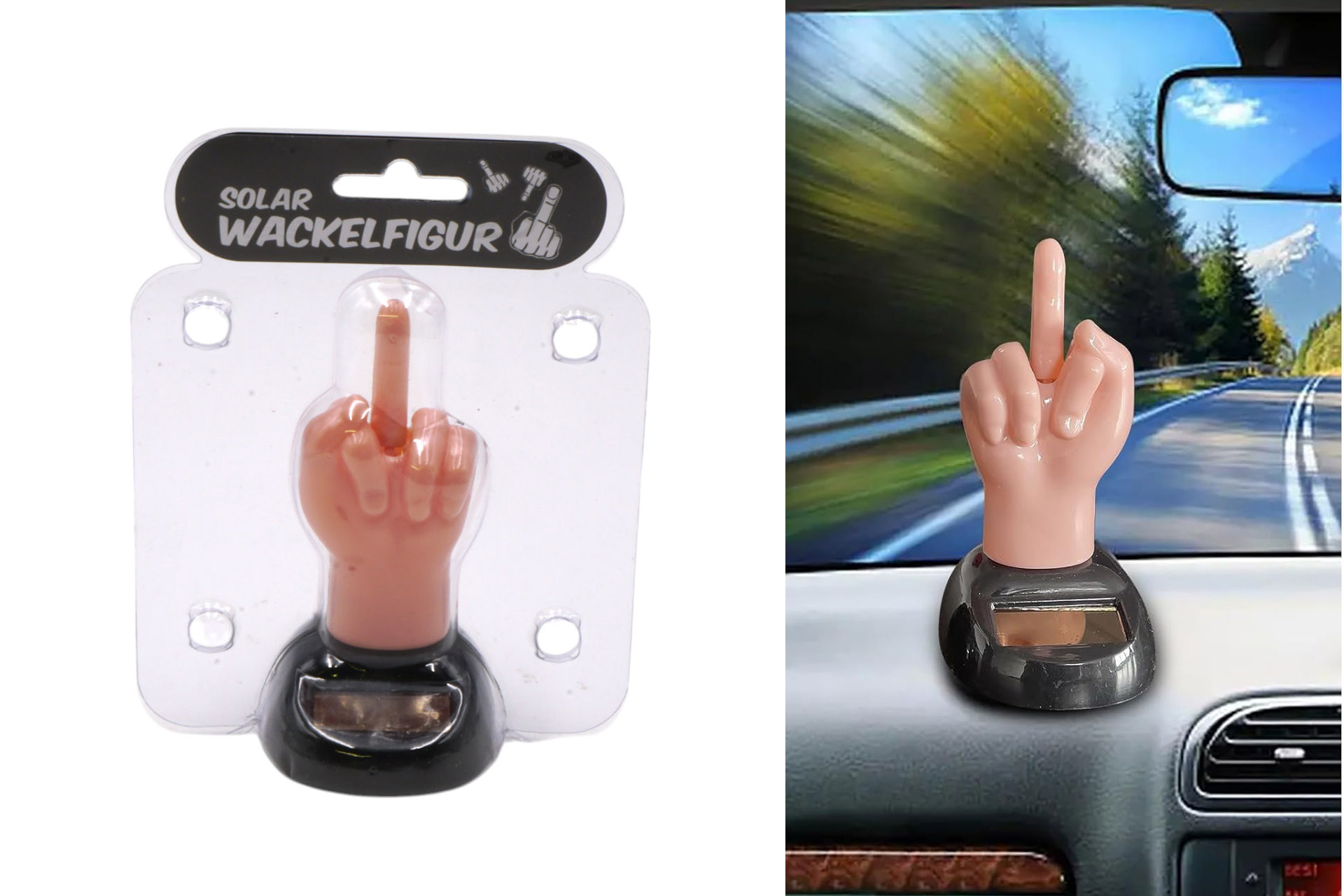Solar Wackelfigur "Mittelfinger", 10x5,5x6cm
