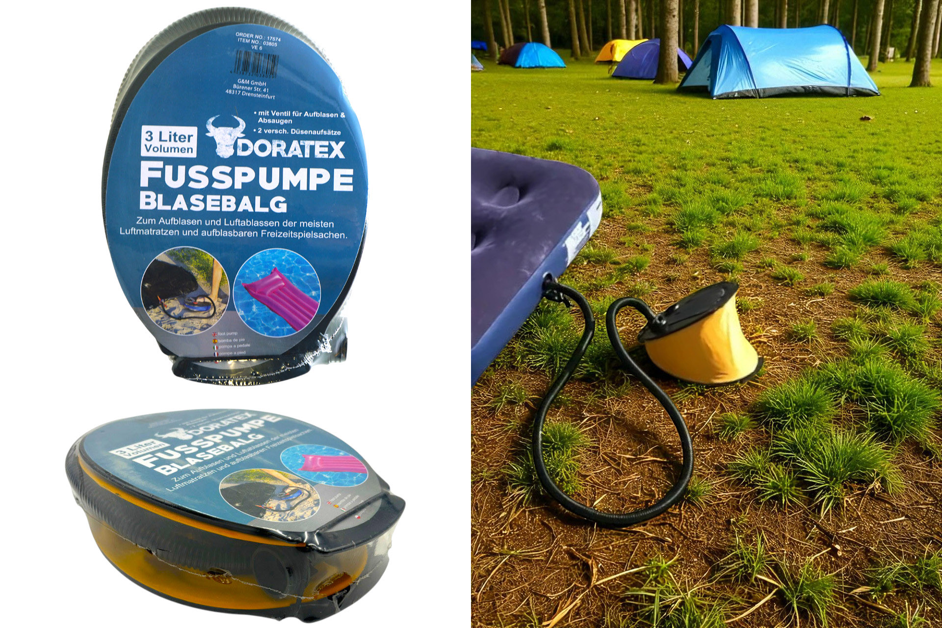 Luftpumpe "Hammer", mit 2 Ventilen