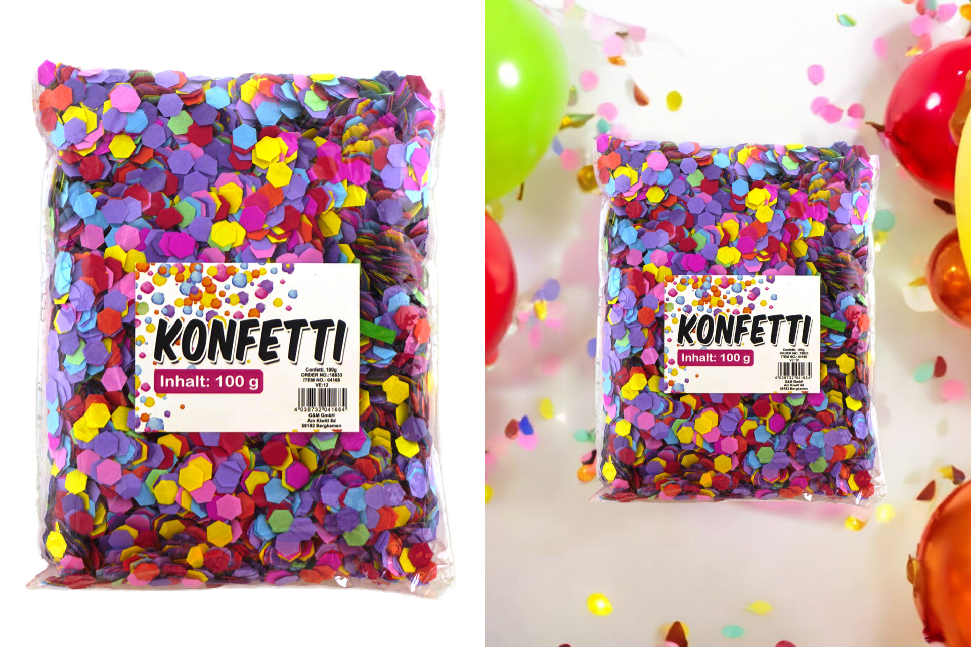 Konfetti, 100g, bunt