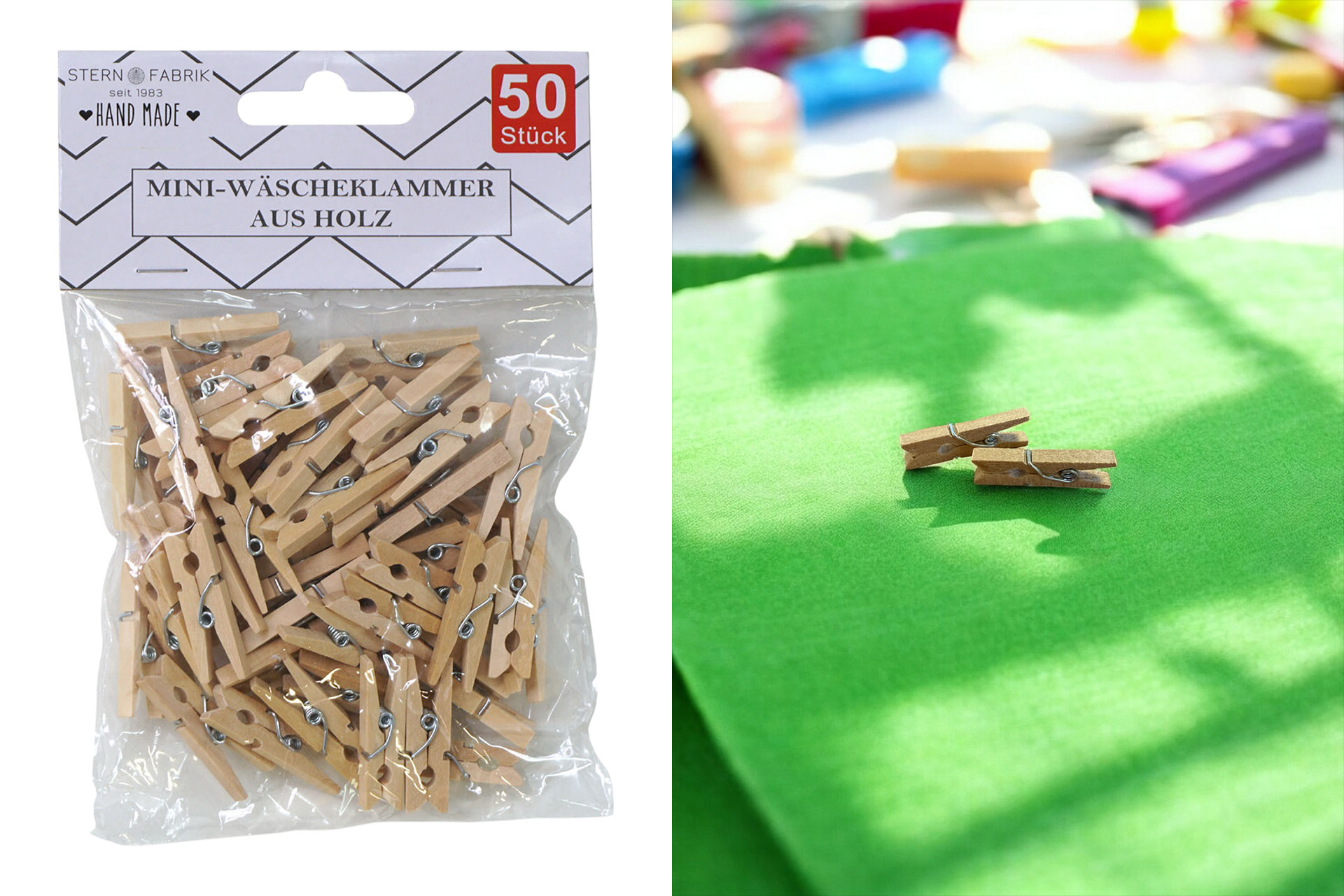 Wäscheklammer Holz mini, 50er, 30mm
