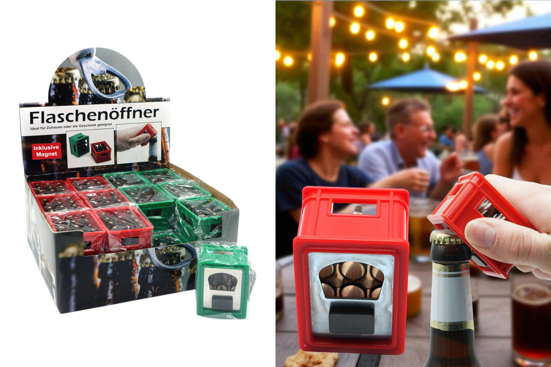 Flaschenöffner Bierkiste 6x4,5x3,5cm im Display