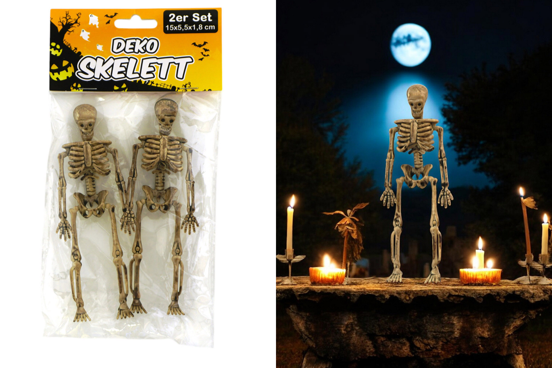 Deko "Skelett", 2er, 15x5,5x1,8cm