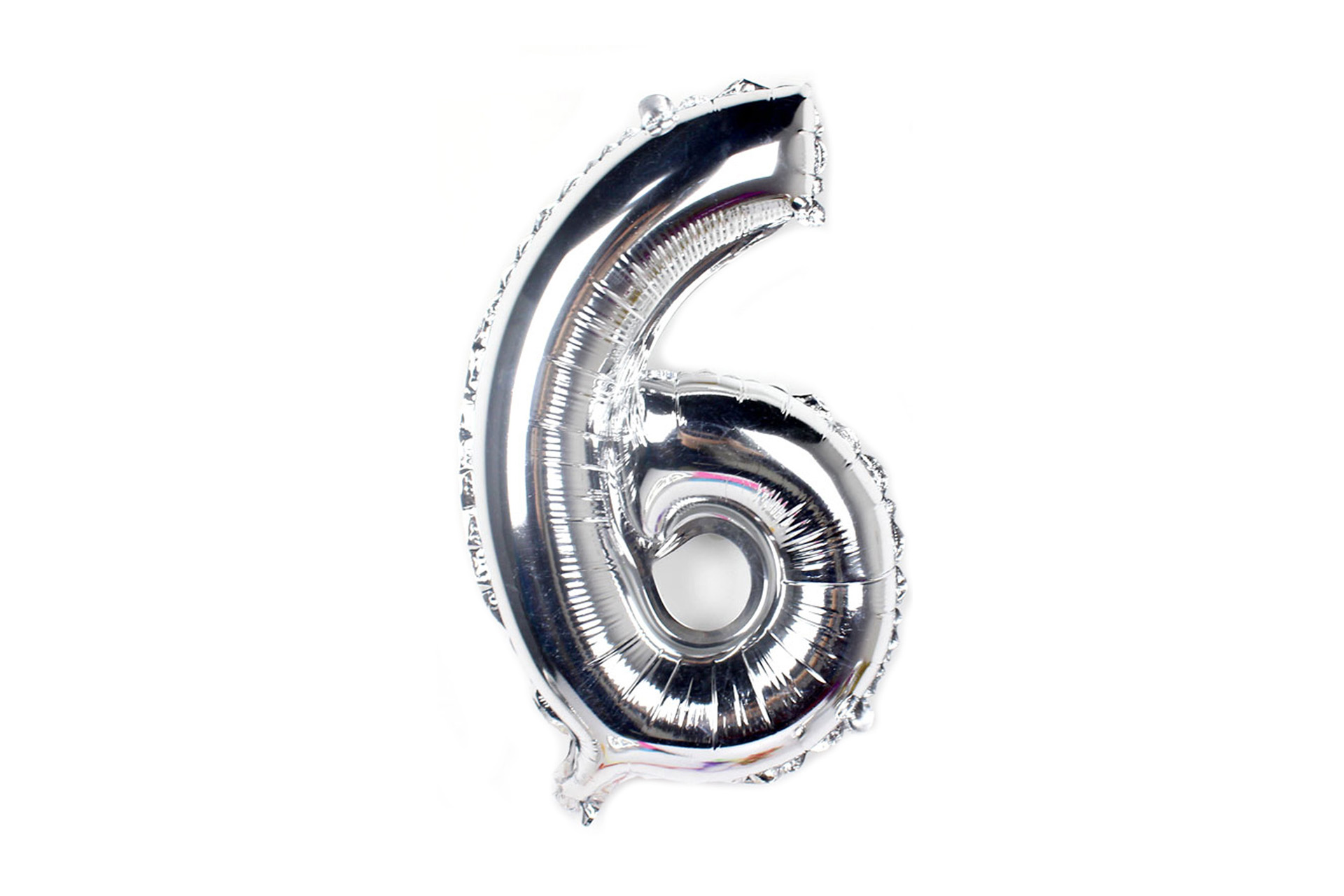 Folienballon Ziffer - 6 , 80cm silber