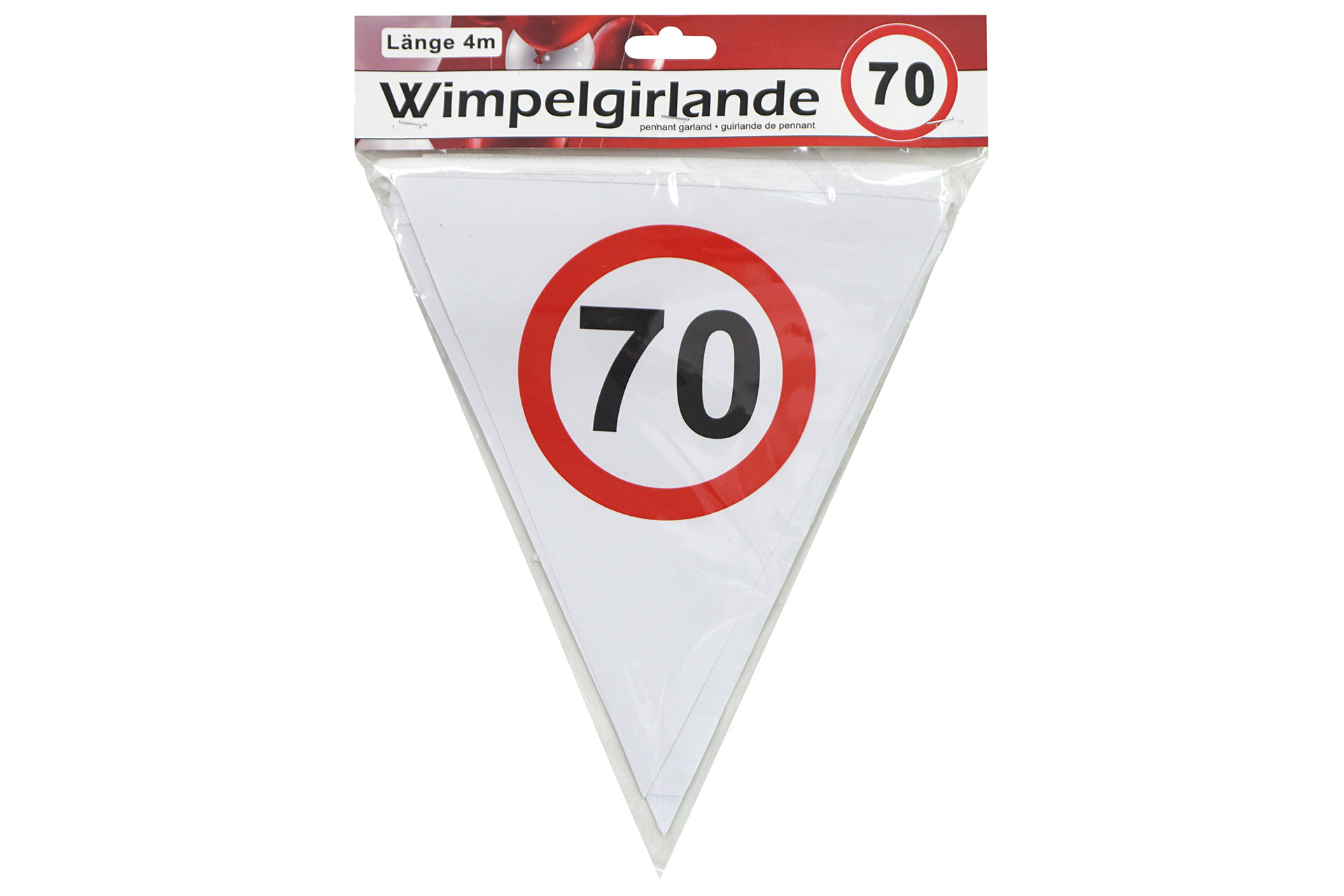 Jubiläums Sortiment Refill für Display Wimpelgirlande Papier "70"