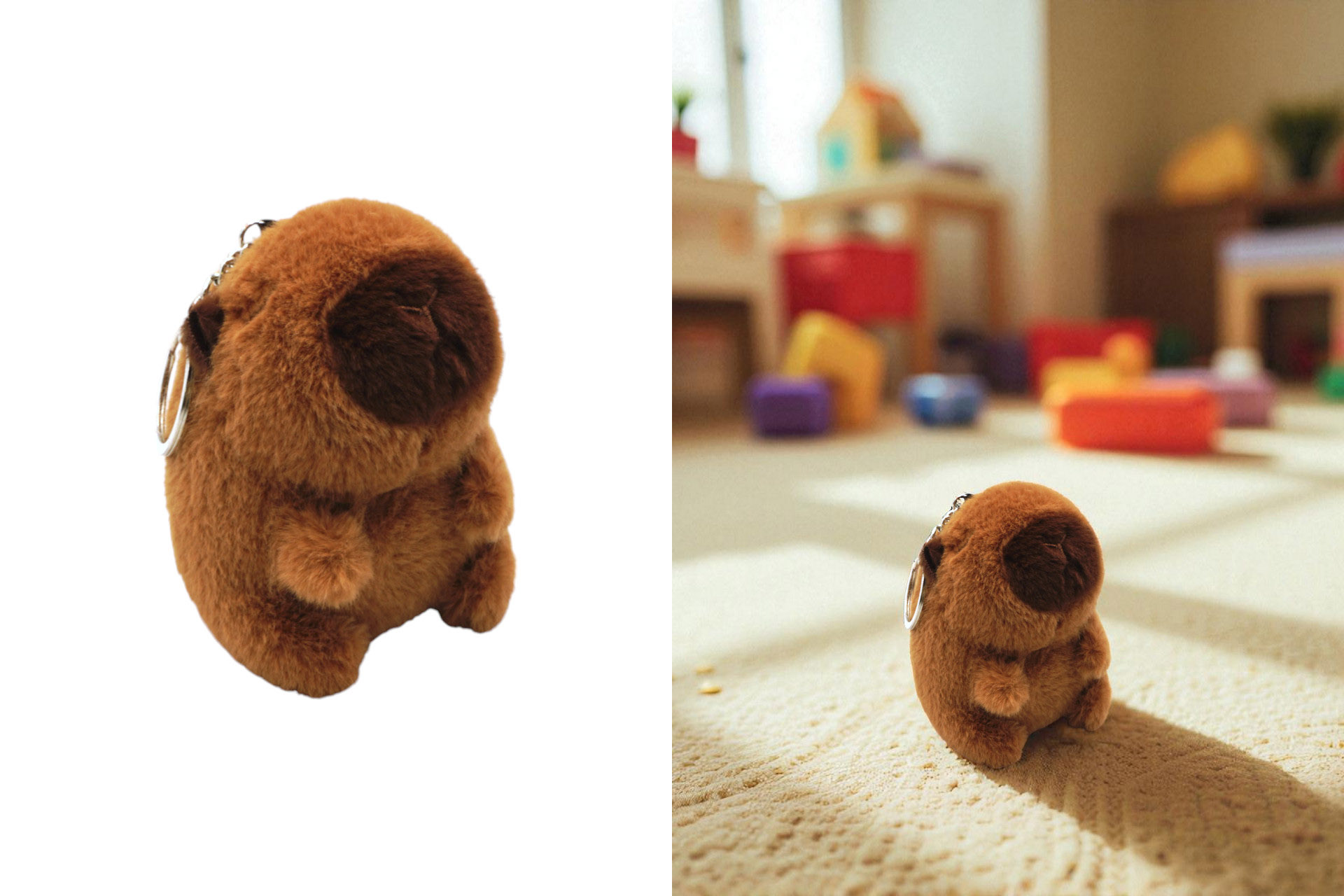 Schlüsselanhänger Plüschtier Capybara, 10x7x5cm