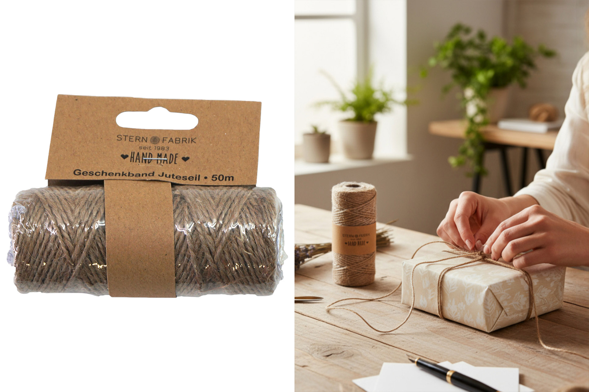 Geschenkband Natur Juteseil 50m