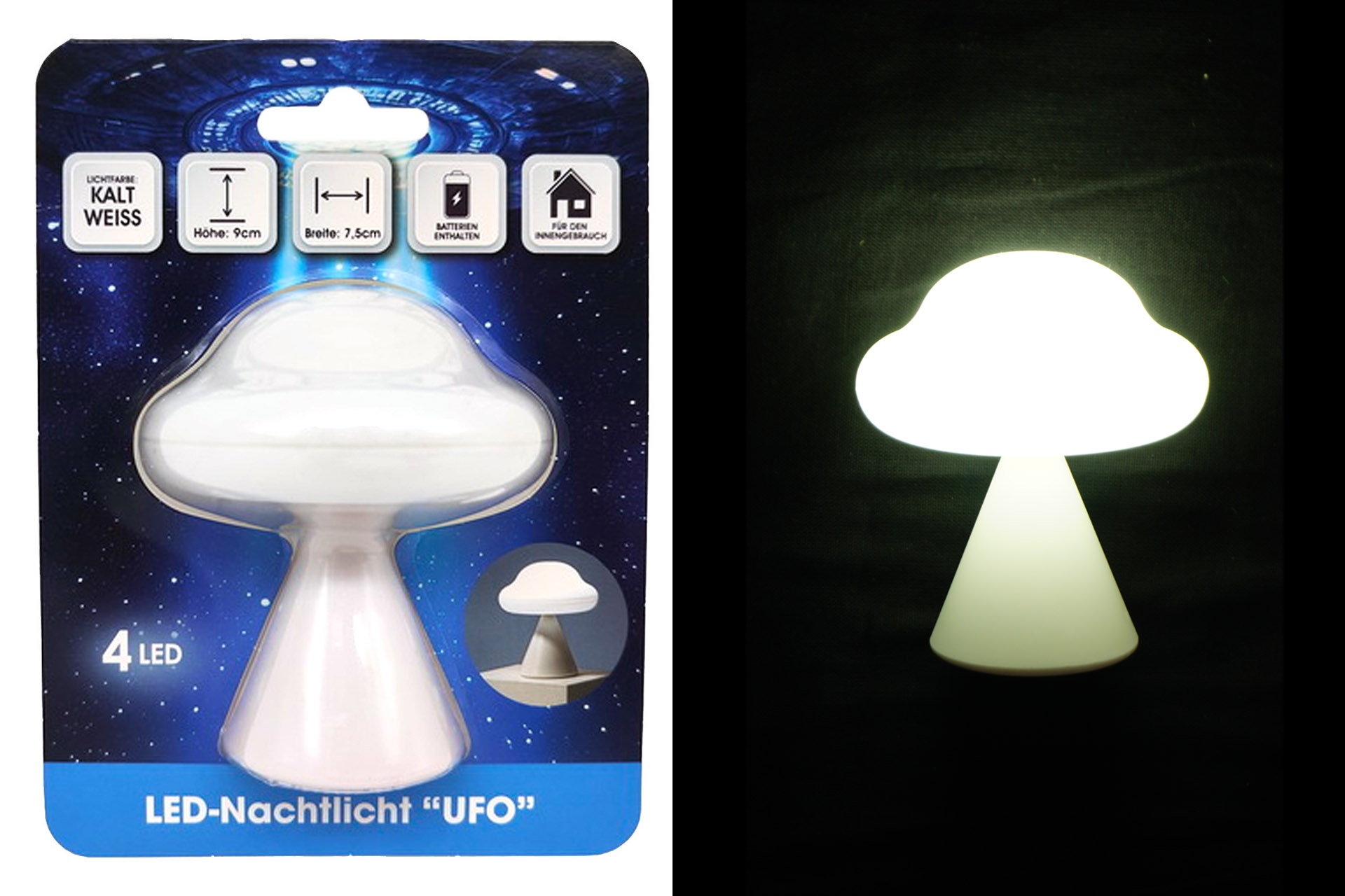 LED-Nachtlicht "Mini Ufo", 7,5x7,5x9cm
