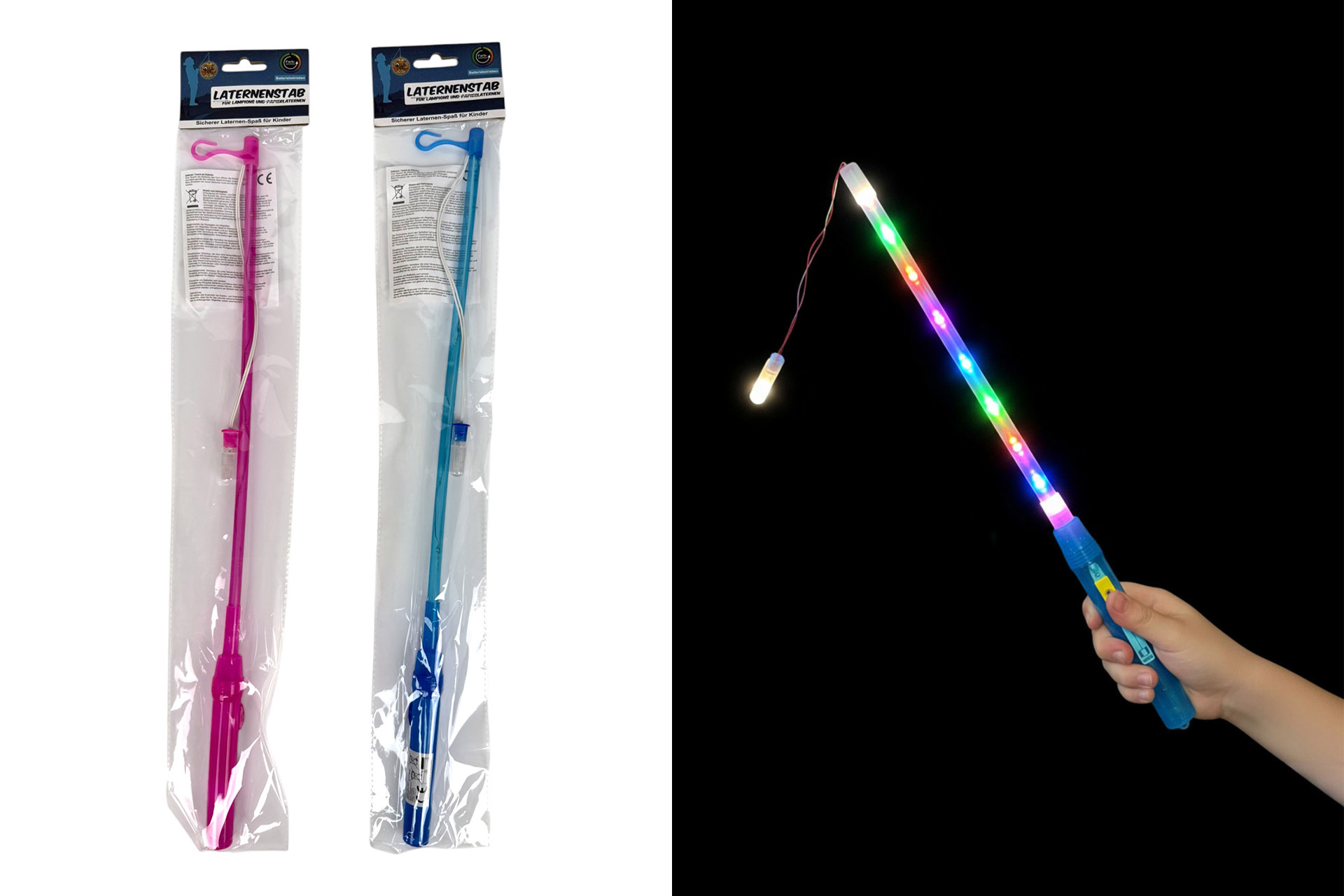 LED Laternenstab 50cm "Colorful", 9 LEDs, 2 Farben