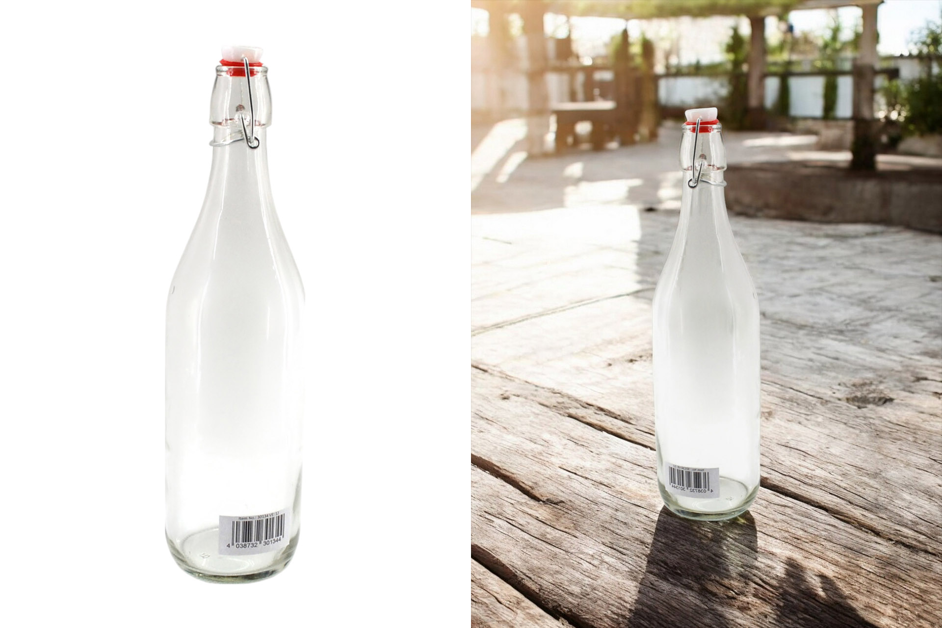 Flasche Glas mit Bügelverschluss, 1000ml