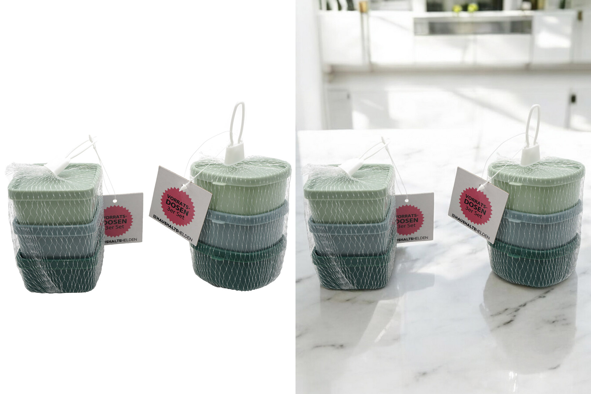 Vorratsdosen 2-fach sortiert, 3er Set, 3 Farben