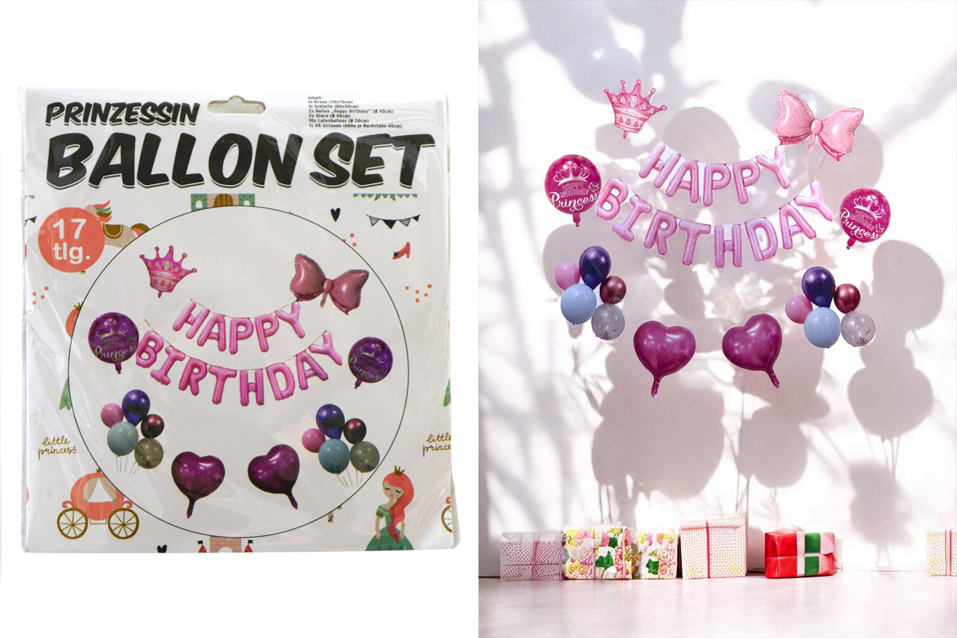 Ballon Set Happy Birthday "Prinzessin"17 teilig