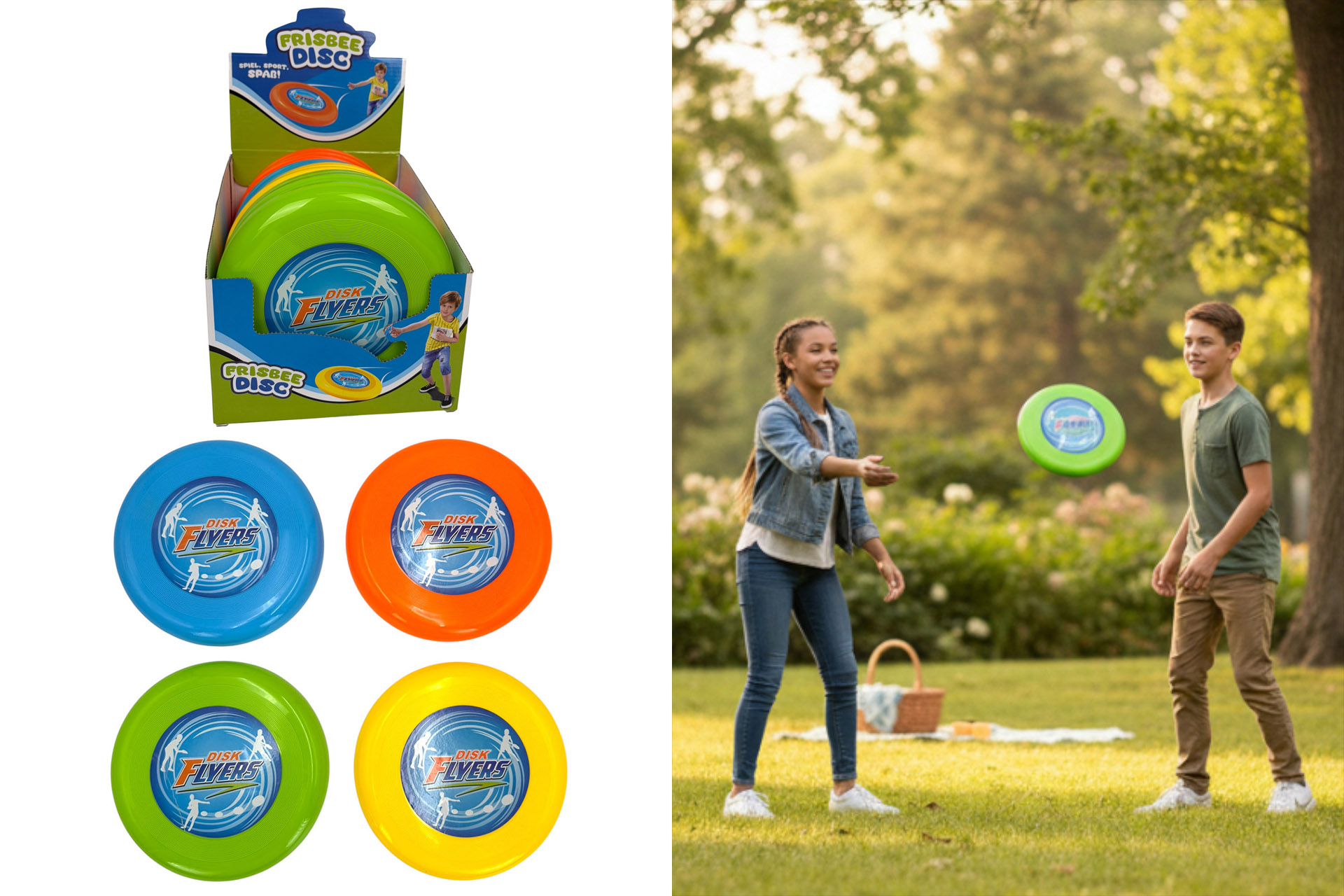 Frisbee "Flying Disc", Ø 20cm, 4 Farben, im Display