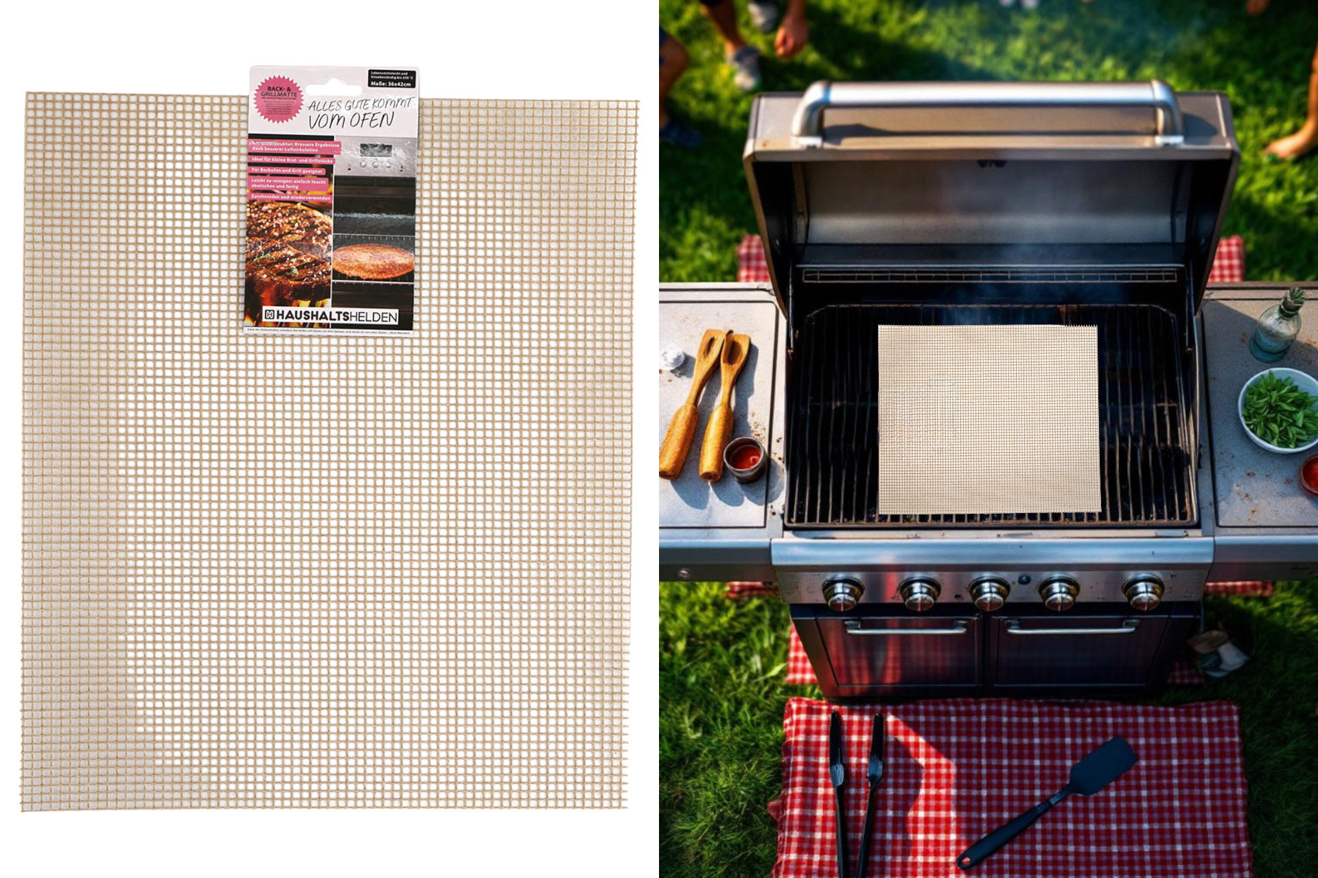 Grill- und Backmatte mit Antihaftbeschichtung 36x42cm