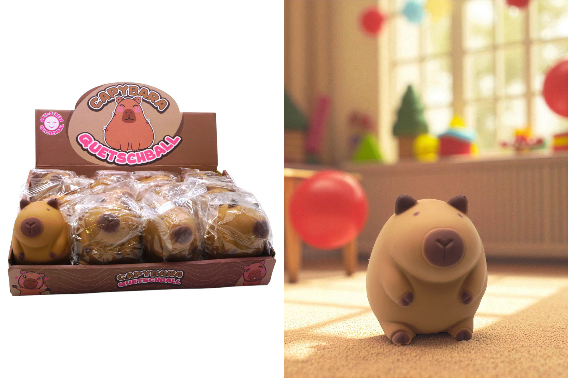 Quetschball Anti-stress Capybara "Dick", 9x8x6cm