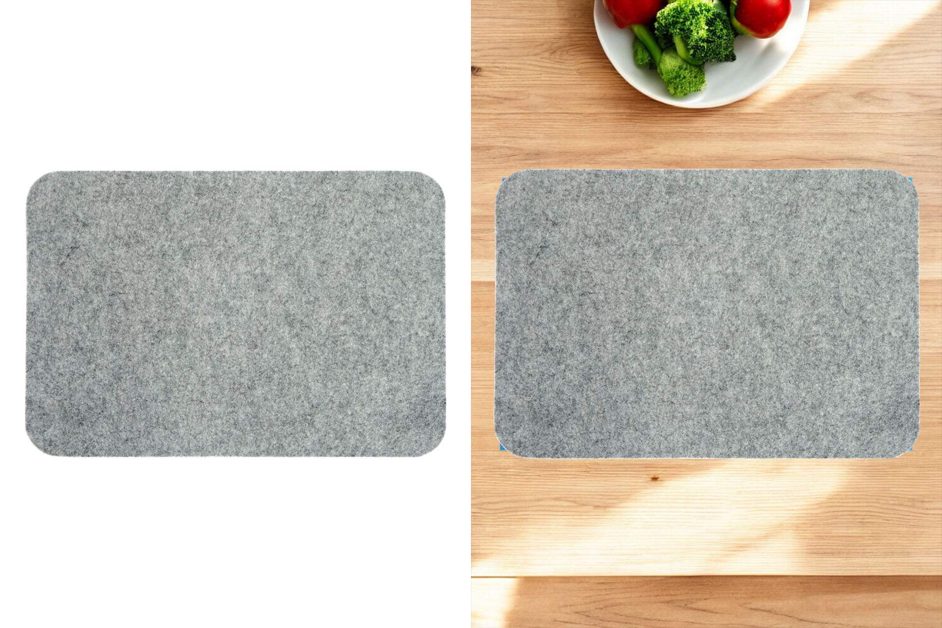 Platzset Filz hellgrau 45x30cm