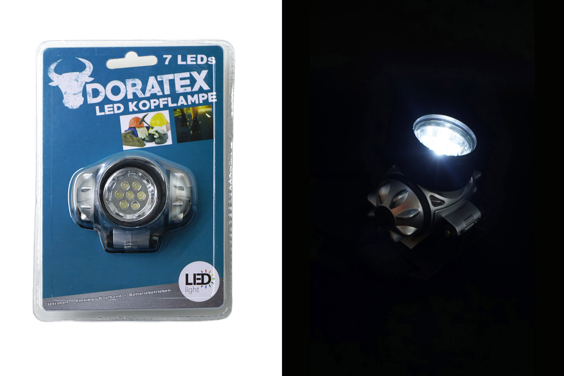 Kopflampe LED, mit 7 LED`s