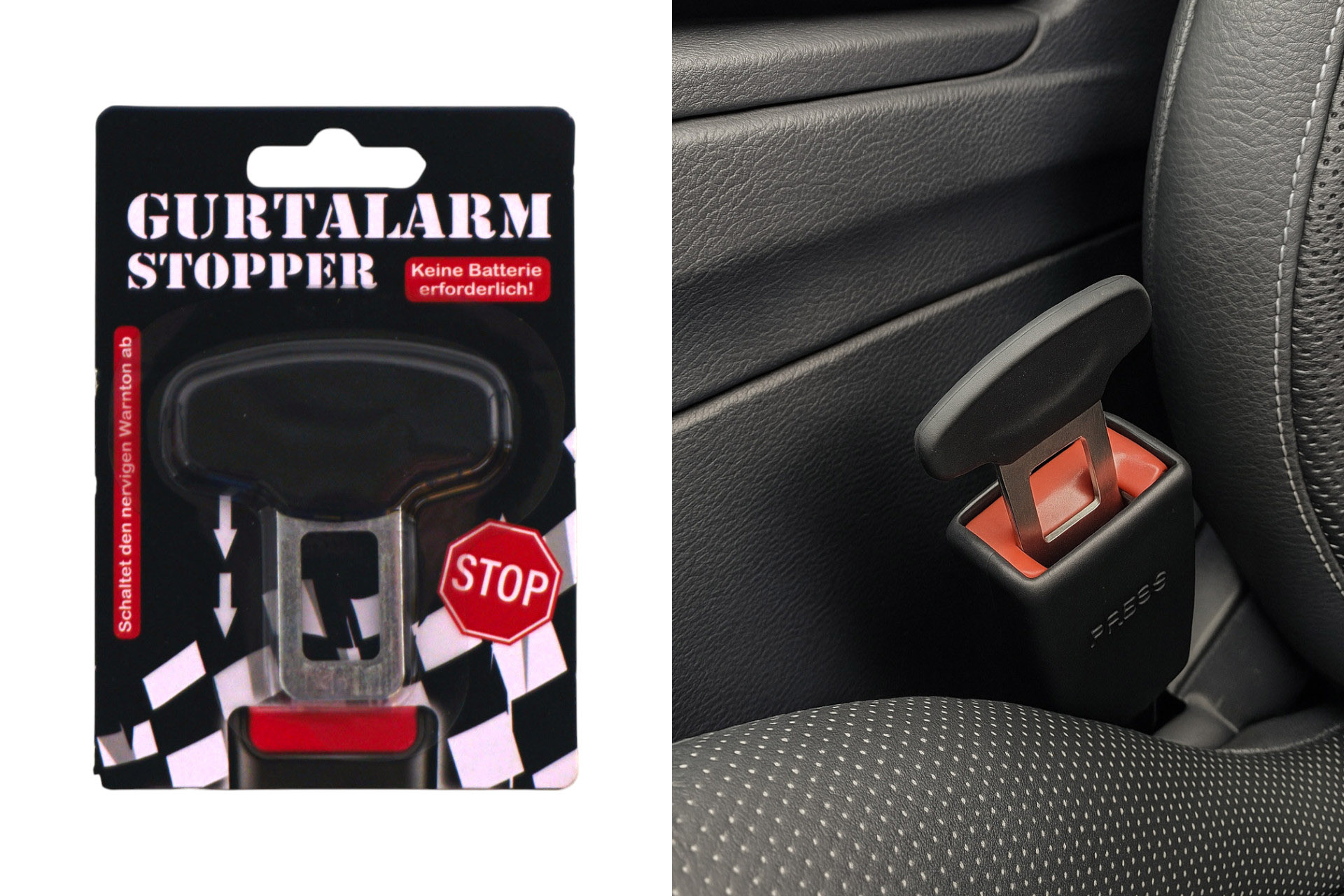Gurtalarm-Stopper, 5,9x5,4cm